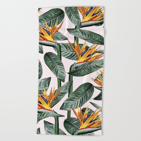 Bird Of Paradise Pattern #society6 #decor #buyart Beach Towel