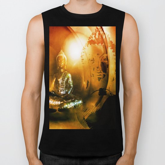 Buddha Collage 4 Biker Tank