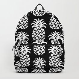 Mid Century Modern Pineapple Pattern Black and White Backpack | Fruit, Tropics, Curated, Hawaii, Blackandwhite, Pineapplepattern, Beach, Palmtree, Pineapple, Palmbeach 