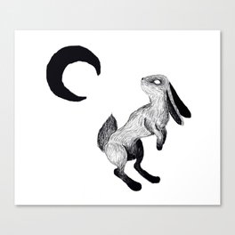 The Hare and Her Moon Canvas Print