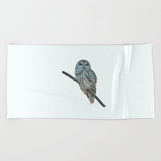 Barred Owl at Sunset Beach Towel