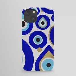 Evil Eye Charms on White iPhone Case