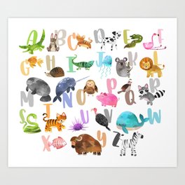 animal alphabet art prints for Any Decor Style | Society6