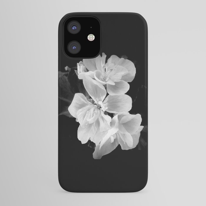 Black and white geranium still-life iPhone Case