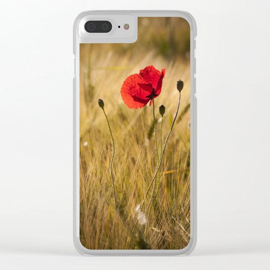 Poppies in a summerfield - Flowers Floral on #Society6 Clear iPhone Case