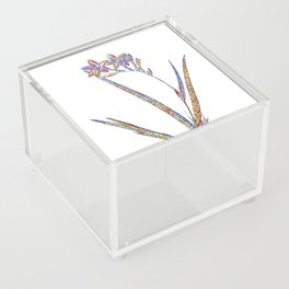 Floral Gladiolus Cardinalis Mosaic on White Acrylic Box
