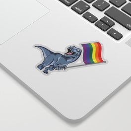 LGBT Dinosaur Pride Flag T-Rex Gay Lesbian Trans TRex Rainbow  Sticker
