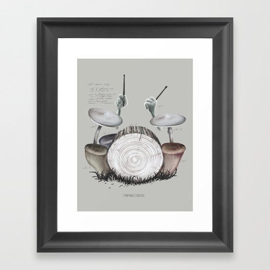 Mushroom drums Framed Art Print