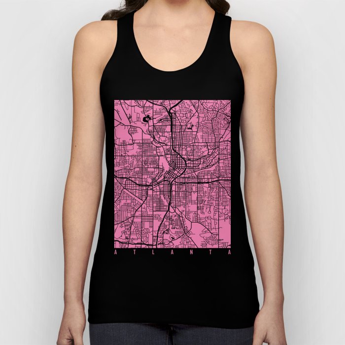 Atlanta map pink Tank Top