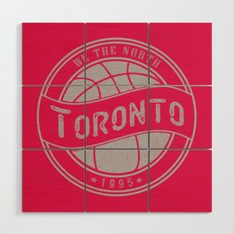 Toronto basketball red vintage logo Wood Wall Art