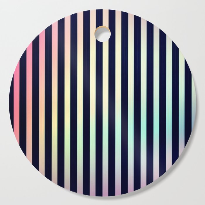 Rainbow Light Play Stripes Pink Teal Cutting Board