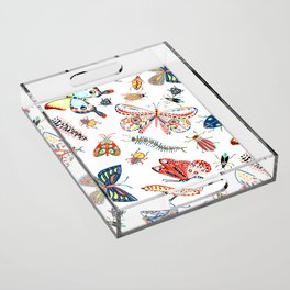 Little bug and butterfly Acrylic Tray