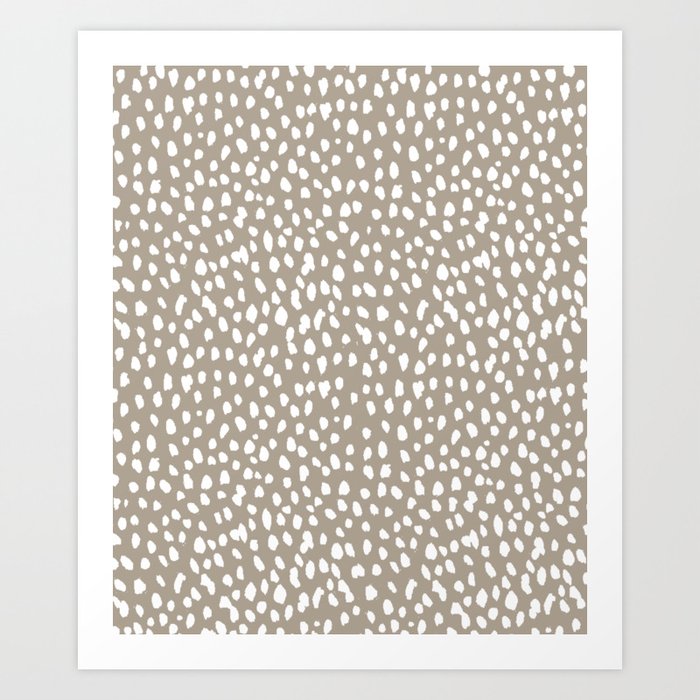 White on Dark Taupe spots Kunstdrucke White on Dark Taupe spots Kunstdrucke