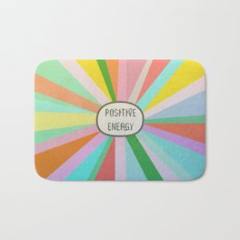 Positive energy Bath Mat | People, Typography, Colorful, Other, Colour, Watercolor, Love, Abstract, Positiveenergy, Positivemessage 
