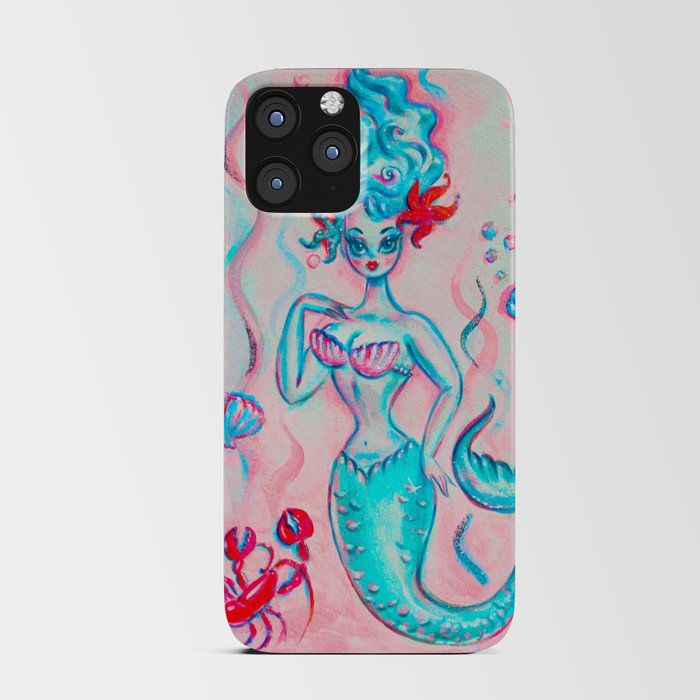 Blue Mermaid with Lobster iPhone Card Case