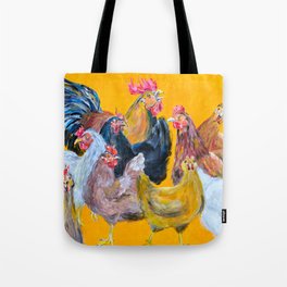 Chickens of Many Colors Tote Bag