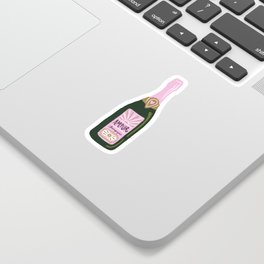 French Champagne Collection – Pink & Green Sticker | French, Celebrate, Cheers, Metallic, Girlpower, France, Curated, Party, Feminist, Wine 