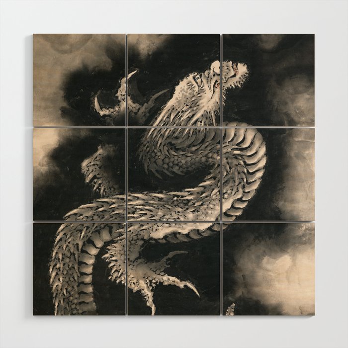 The Dragon by Katsushika Hokusai Wood Wall Art