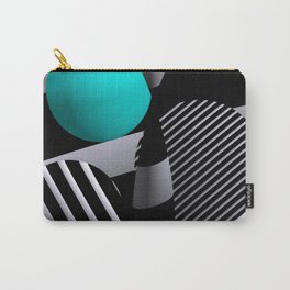 black and white and turquoise -200- Carry-All Pouch