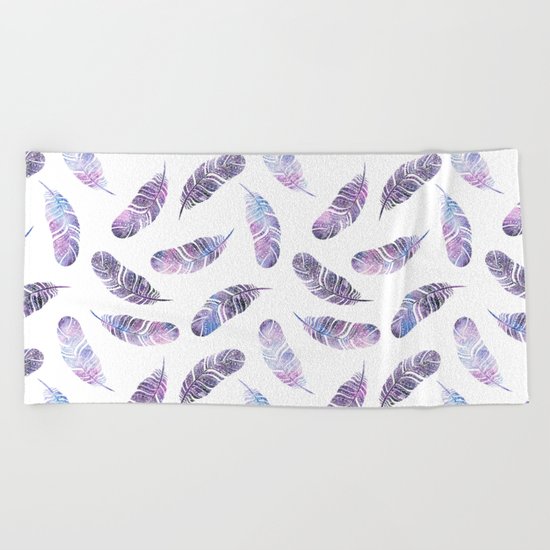 Ethnic feathers Beach Towel