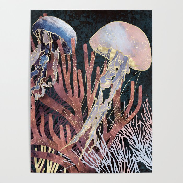 Metallic Coral Poster