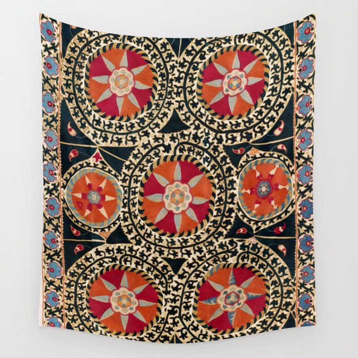 Katti Kurgan Suzani Uzbekistan Embroidery Print Wall Tapestry
