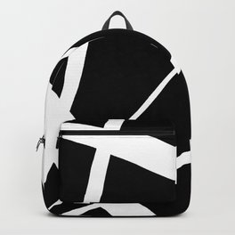Geometric Line Abstract - Black White Backpack