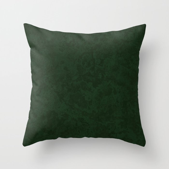 Marble Granite - Ultra Deep Emerald Green Throw Pillow