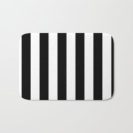 Black & White Vertical Stripes - Mix & Match with Simplicity of Life Bath Mat