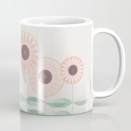 Blushing garden Coffee Mug | Flowers, Green, Bloom, Wildflowers, Pastel, Nature, Curated, Scandinavian, Garden, Pink 