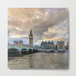 Great Britain Photography - Westminster Bridge In The Evening Metal Print