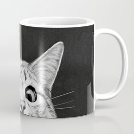 You asleep yet? Coffee Mug | Curated, Cats, Digital, Maximalist, Decor, Cat, Animal, Graphicdesign, Dark, Funny 