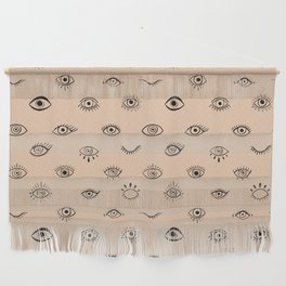 Evil Eyes - Black with Tan Background Wall Hanging