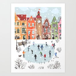 winter town Kunstdrucke