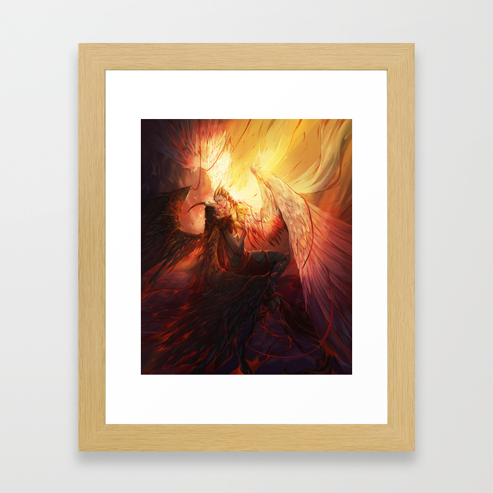 Angel And Demon Kissing Framed Art Print By Liberlibelula Society6