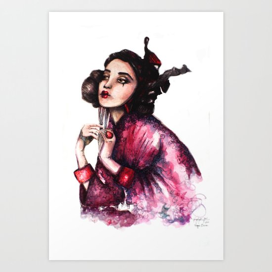 Geisha Girl // Fashion Illustration Art Print