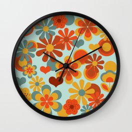 70's Flower Power Wall Clock