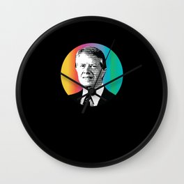 Jimmy Carter Former President Rainbow Wall Clock