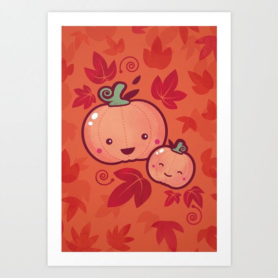 Fall Frolic (in orange) Art Print