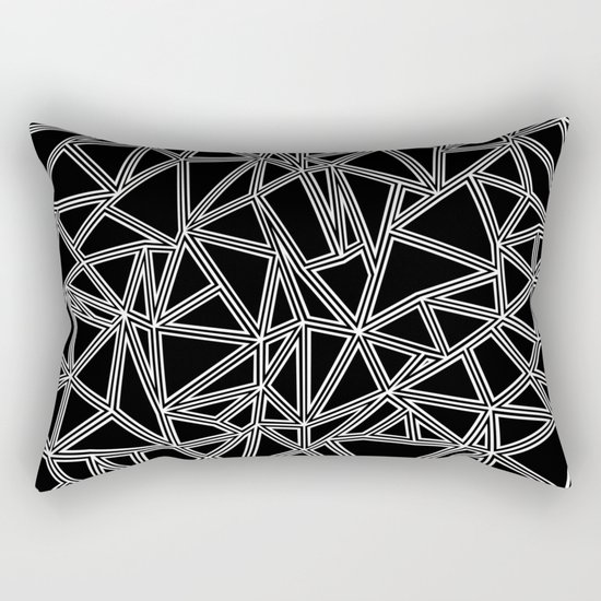 Abstract New White on Black Rectangular Pillow