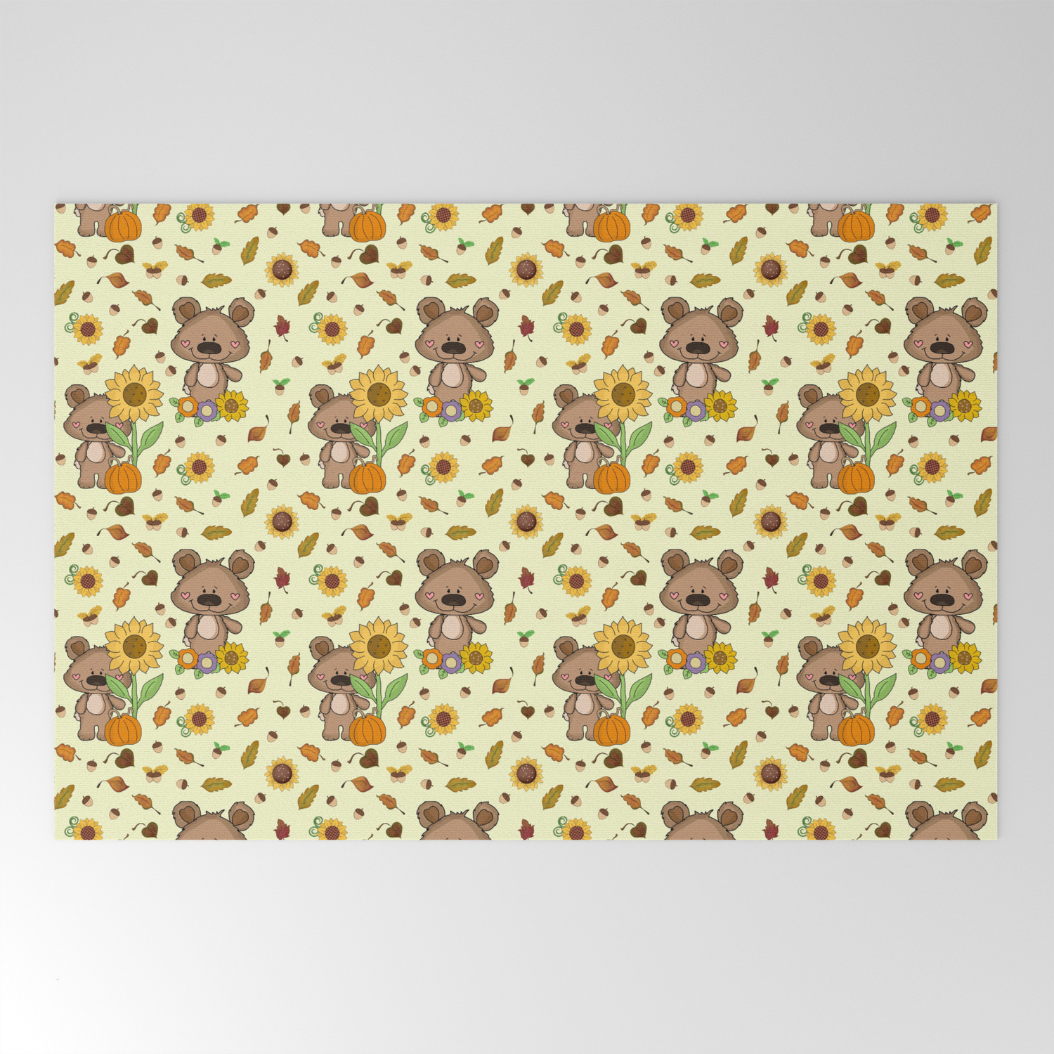 Sunflower Bear Welcome Mat By Monkeybusinessgraphicdesign Society6