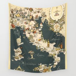 Gastronomic Map of Italy 1949 Wall Tapestry