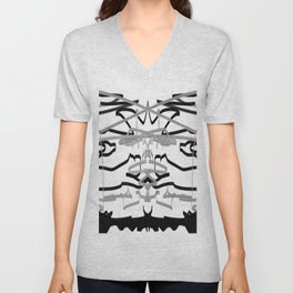 Artistic bat in the darkness , Abstract, art, Gray, black,  graffity, points, bat V Neck T Shirt