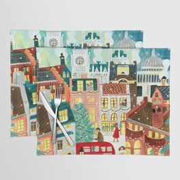 London city lights in the snow Placemat
