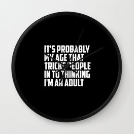 adult funny saying and quote Wall Clock
