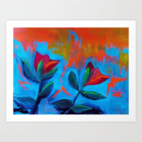 Dancing Tulips Art Print