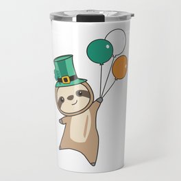 Sloth Ireland Saint Patrick's Day Balloons Travel Mug