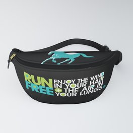 Run Free – Gallop (on Black) Inspirational Words Fanny Pack