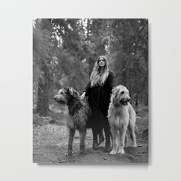 Cecilie and the wolfhounds. Metal Print