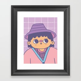 girl in the purple hat Framed Art Print